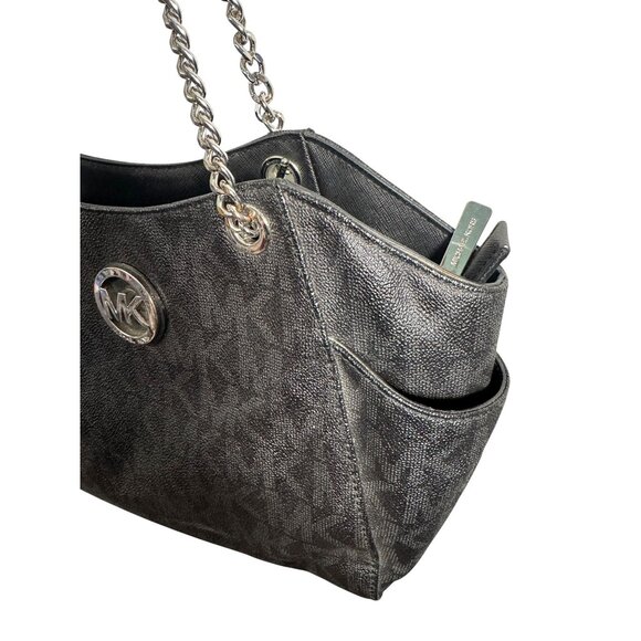 Michael Kors Black Leather Tote Bag - Picture 2 of 11